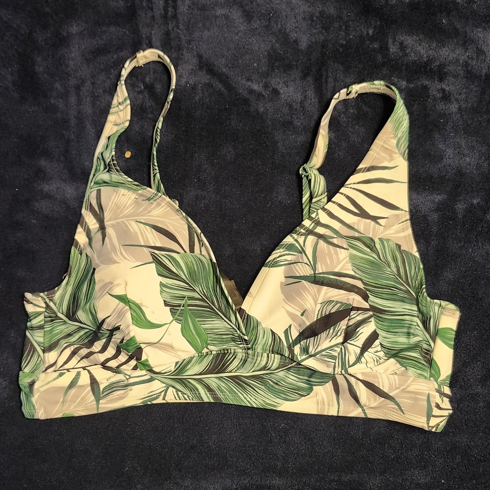 Leaf Print Bikini Top